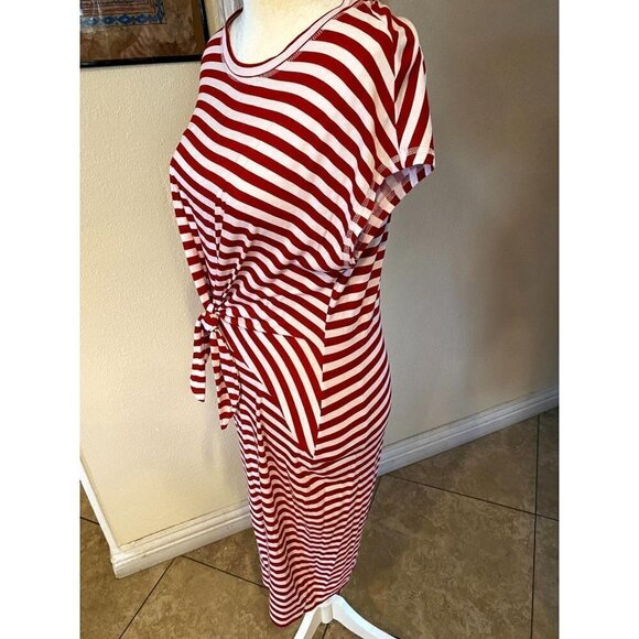 Liz Claiborne Red White Stripe Sheath Dress Women' - Picture 2 of 7